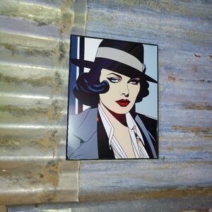 Mob Wife 80's Patrick Nagel style Framed Art Print By Neon Nicho